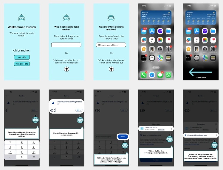 First tested prototype screens