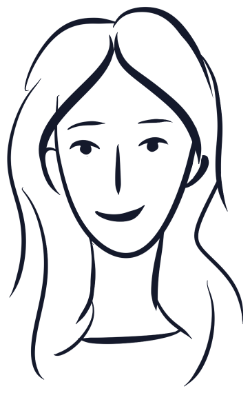 Hand-drawn self portrait of Lotta